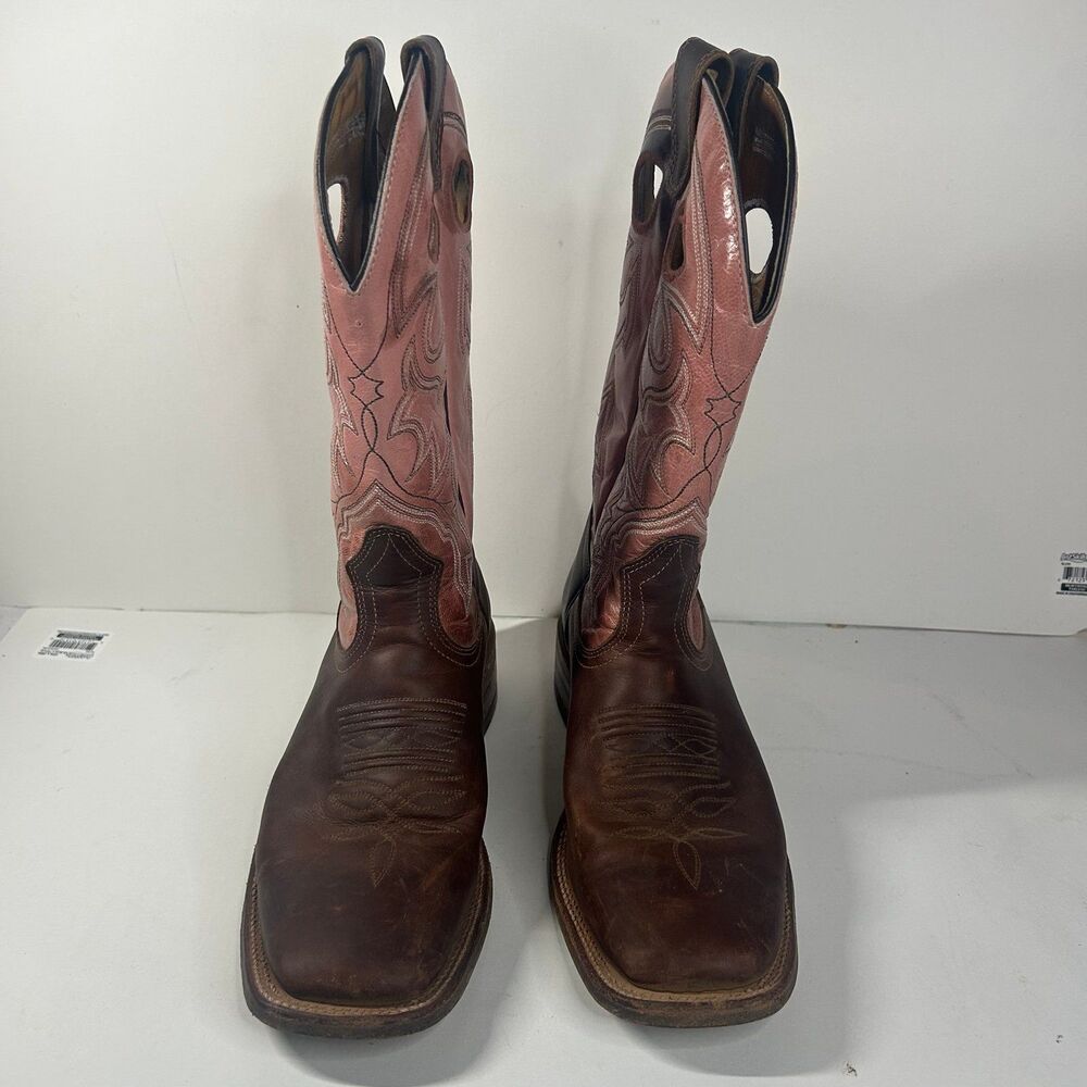 Boulet Women’s Cowboy Boots Size 8 C Brown Pink Leather Western Boots